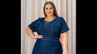 Melhores idéias de vestido longo jeans para senhoras plus size moda evangélica 💯😘