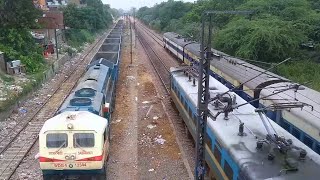 एक ही समय पर तीन गाड़ियों का हुआ मिलन Wdg4 || EMU Local Train || Wag5 Express