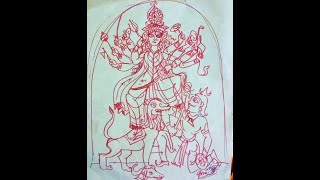 How to turn DURGA word into durga sketch.Durga বানান দিয়ে দুর্গা ঠাকুরের ছবি আঁকা।