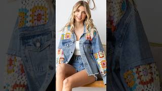 Denim jacket designs 😍#denim #jacket #women #fashion #youtube #shorts #trendy #womensclothing #love