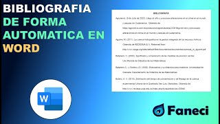 COMO CREAR LA BIBLIOGRAFIA DE FORMA AUTOMATICA EN WORD✅