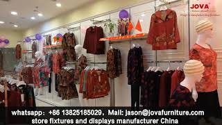 garment display stand and wall display racks for clothing store - jova display furniture