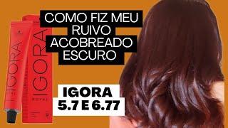 como fiz meu ruivo escuro acobreado igora 5.7 e 6.77