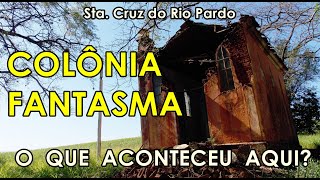 A capela e as casas de uma colônia fantasma no interior de São Paulo