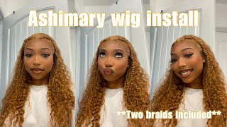 Golden brown deep curly wig install FT. Ashimary Hair | Shalaya Dae