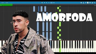 Amorfoda - Bad Bunny Piano Tutorial (Synthesia)