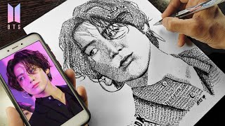 Drawing 💜ᗷTS⟭⟬💜 JUNGKOOK by writing his name😍| For BTS lovers