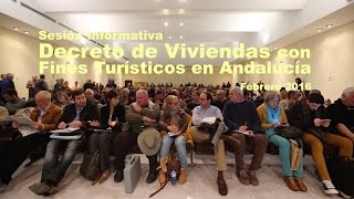 Sesión Informativa Decreto de Viviendas con fines turísticos en Andalucía