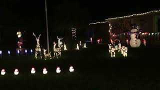 Christmas light tour in The Villages Florida from our golf cart