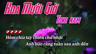 [Karaoke] Hoa Mười Giờ | Tone nam