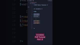 PHP Tutorial: Variables - Part 5 #shorts