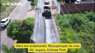 A AVENIDA JUÇARA, NO COLINA PARK, ESTÁ RECEBENDO O RECAPEAMENTO ASFÁLTICO