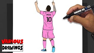 How To Draw MESSI Inter Miami CF Shirt 10 - GOAL CELEBRATION !