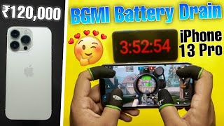 iPhone 13 Pro BGMI Battery Drain Test 100% - 0% Heating, Max Graphics 😍 A15 Bionic Chip BGMI Review