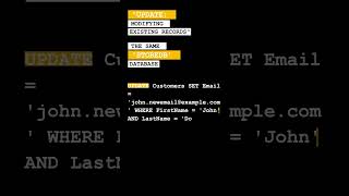 UPDATE: Modifying Existing Records