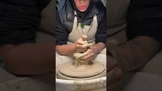 Uncentered 🥴 #pottery #clay #bloopers #shorts