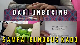 Unboxing kado pernikahan teman |borong semua barang warna hijau