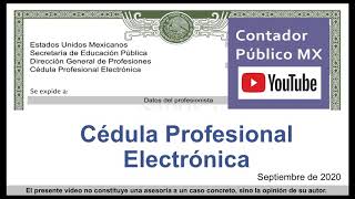 Tutorial 2020 Cédula Profesional Electrónica - México