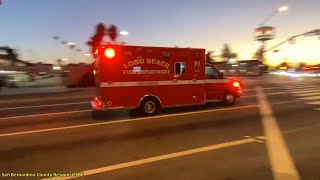 Long Beach Fire Department Rescue 4 & Engine 14 Responding