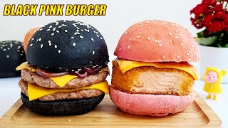 Amazing BLACK PINK BURGERS Recipe ASMR [Subtitles] HNC Kitchen