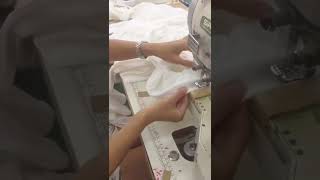 Bottom Hemming with Interlock Sewing Machine Garment Factory #Shorts