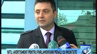 Procurorul general, Nitu, avertisment pentru parlamentarii penali cu imunitate - 20.11.2014 ( HD )