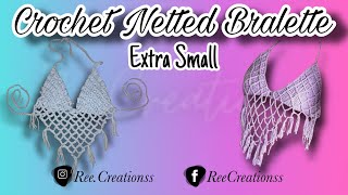 Crochet Netted Top | Crochet Bralette | Summer Crochet | Extra Small