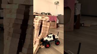 Toy Truck vs. JENGA Blocks #jenga #toytruck #monstertruck #monstermutt