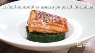 Retete Alfredo Seafood - File de somon la grătar cu spanac