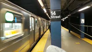 Pelham Bay Park bound R62A 4 train entering 14 St union Sq