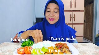 Mukbang tumis ikan peda.tempe.sambel dan lalaban‼️rasa luar biasa enaknya❤️