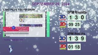 [LIVE] PCSO 5:00 PM DRAW - SEPTEMBER 26, 2024 LOTTO RESULTS