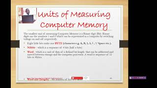 NC Senior One Lesson 43 Measurement of storage capacity