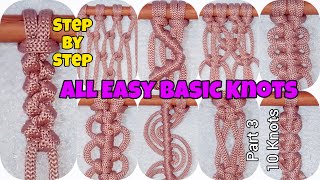 👉#EP3 | 9 Basic Easy Knots Macrame , Part 3, Makrome düğümü, گره های پایه 💥