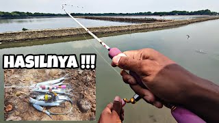 GOKIL !!! Casting ikan Bandeng jantan sampe terbang - terbang spot mancing tambak.