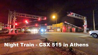 CSX 515 at Washington Street in Athens at Washington Street - Night Train