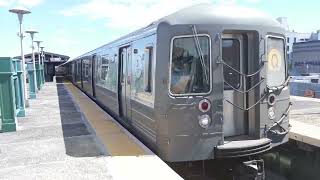 96 St bound Q train arriving into Bay Parkway