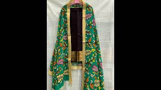 Pure Kalamkari dupatta with pattu top @stunningwear7951