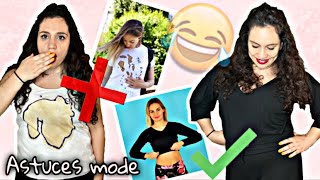 JE TESTE DES ASTUCES MODE WTF POUR TRANSFORMER MES VÊTEMENTS (5 min craft, tiktok..)