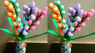 How to make flower with Plastic Carry bag/DIY Craft/Easy plastic carry bag craft.