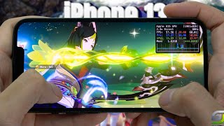 iPhone 13 test game Genshin Impact Max Graphics 2024 | Highest 60FPS