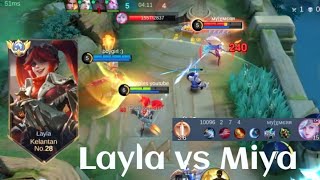 BUILD ONE SHOT ENEMY DELETE❗MIYA KENA LOCK SAMA LAYLA | build top 1 global Layla