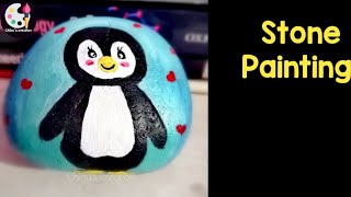 #easy_stonepainting_ideas #stoneart #penguin🐧