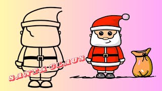 How to Draw 🎅 Cute Santa Claus 🎅Step By Step Easy for Beginners #trending #viral #youtuber #kids