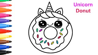 How to Draw Cute Unicorn Donut Easy🦄🍩