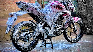 ফোম ওয়াশ কীভাব করে? 🏍🧼||Suzuki Gixxer 155|| full Foam wash 🏍🌟||