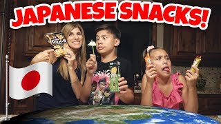 TRYING JAPANESE SNACKS!!! Snack Crate Pizza in a Bag YUM or YUCK?!