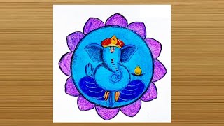 Easy lord Ganesha drawing | Ganesha ji drawing and coloring | ganapati bappa drawing| Abstract art |