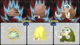 Pokemon Go: Evolving Shadow & Shiny Swinub into Piloswine & Mamoswine