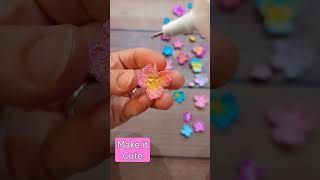 make your miniature crochet flowers cute 😍